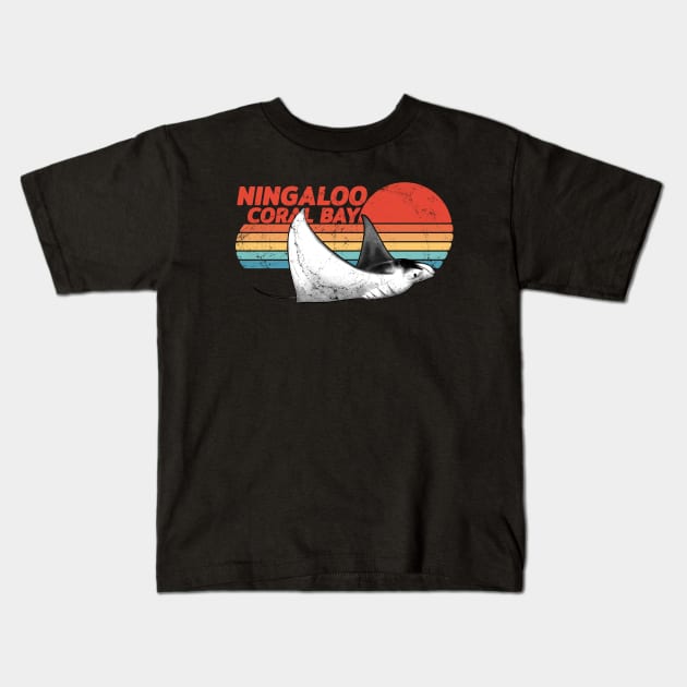 Ningaloo Coral Bay Manta Ray Kids T-Shirt by NicGrayTees